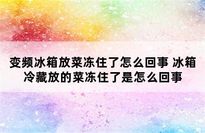 变频冰箱放菜冻住了怎么回事 冰箱冷藏放的菜冻住了是怎么回事